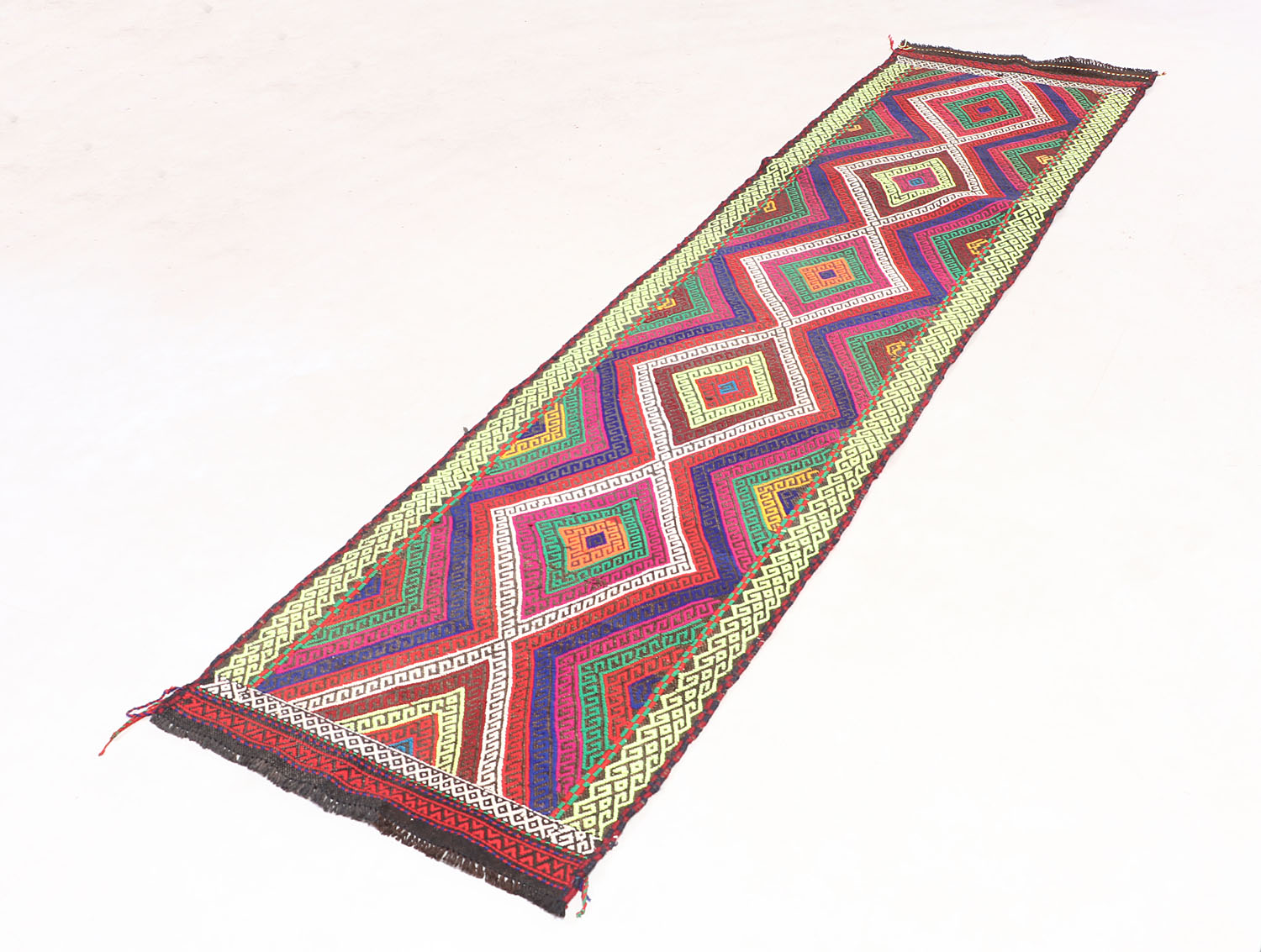 2' 6" X 9'  Multy Handmade Suzani Kilim Rug Runner