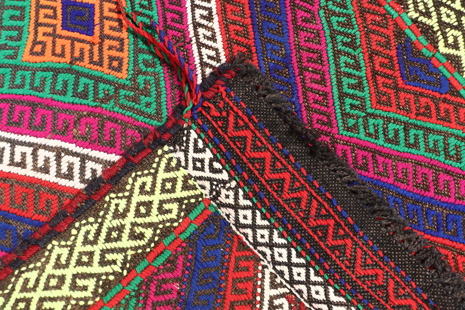 2' 6" X 9'  Multy Handmade Suzani Kilim Rug Runner