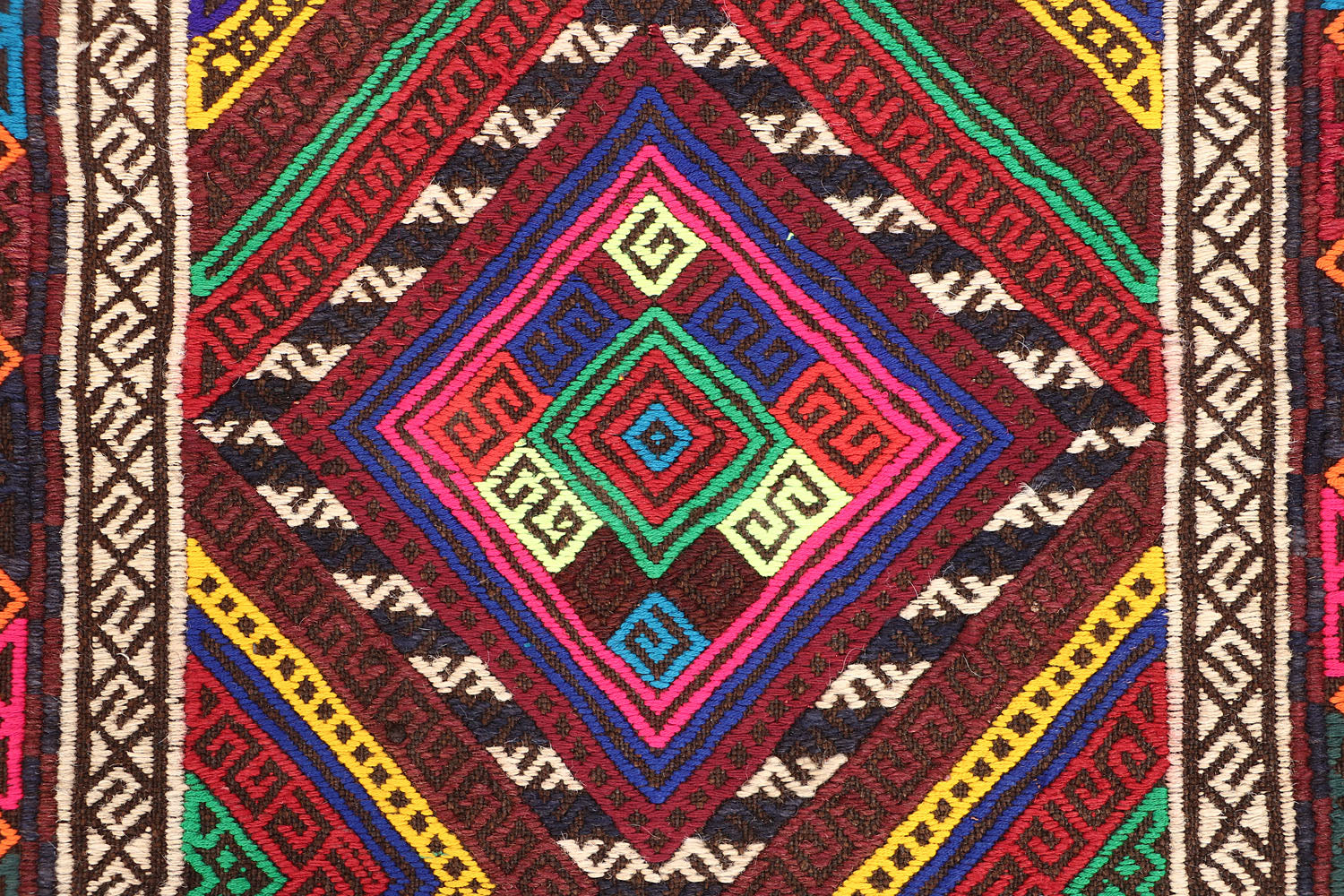 2' 6" X 9'  Multy Handmade Suzani Kilim Rug Runner