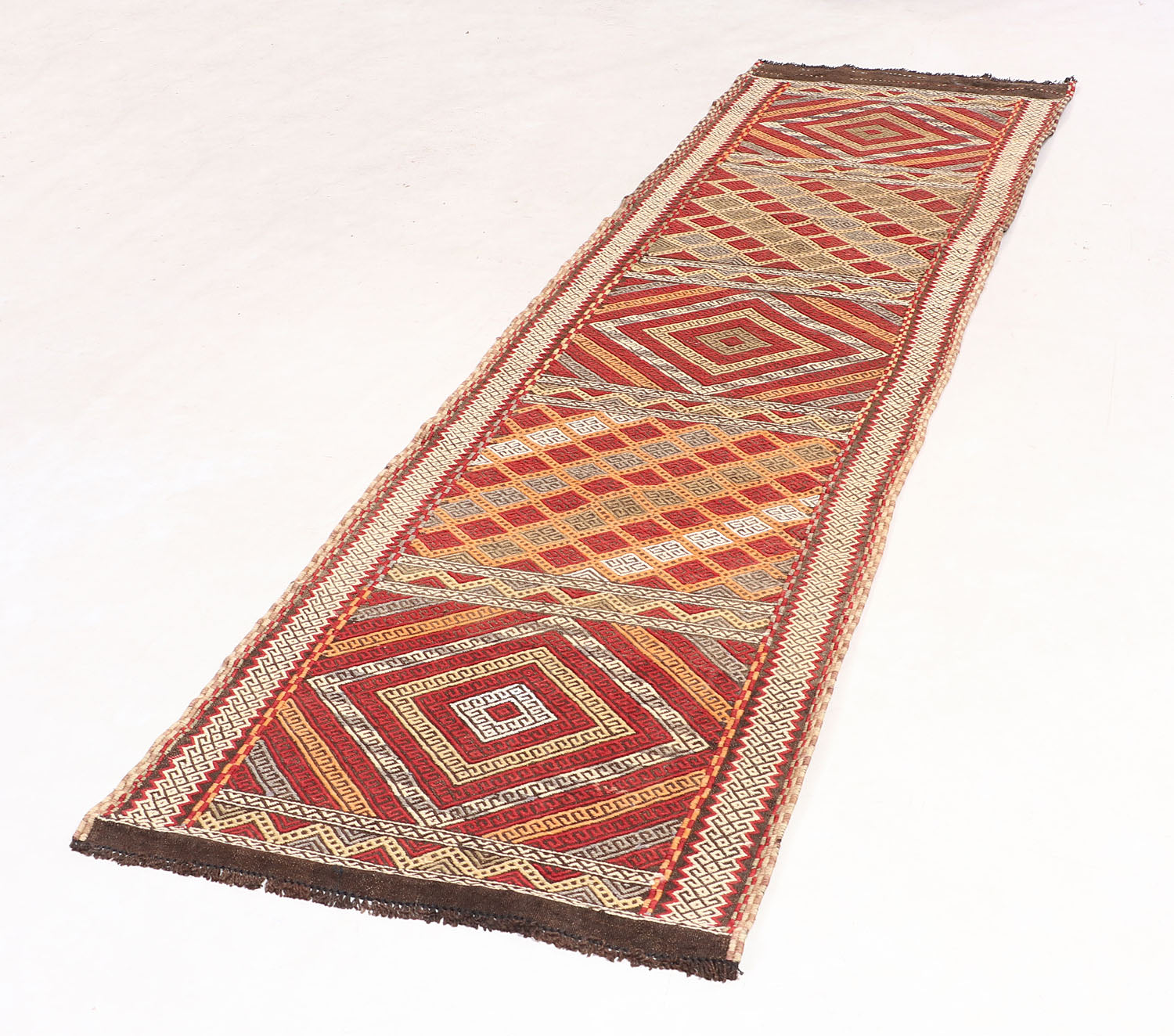 2' 6" X 9'  Multy Handmade Suzani Kilim Rug Runner