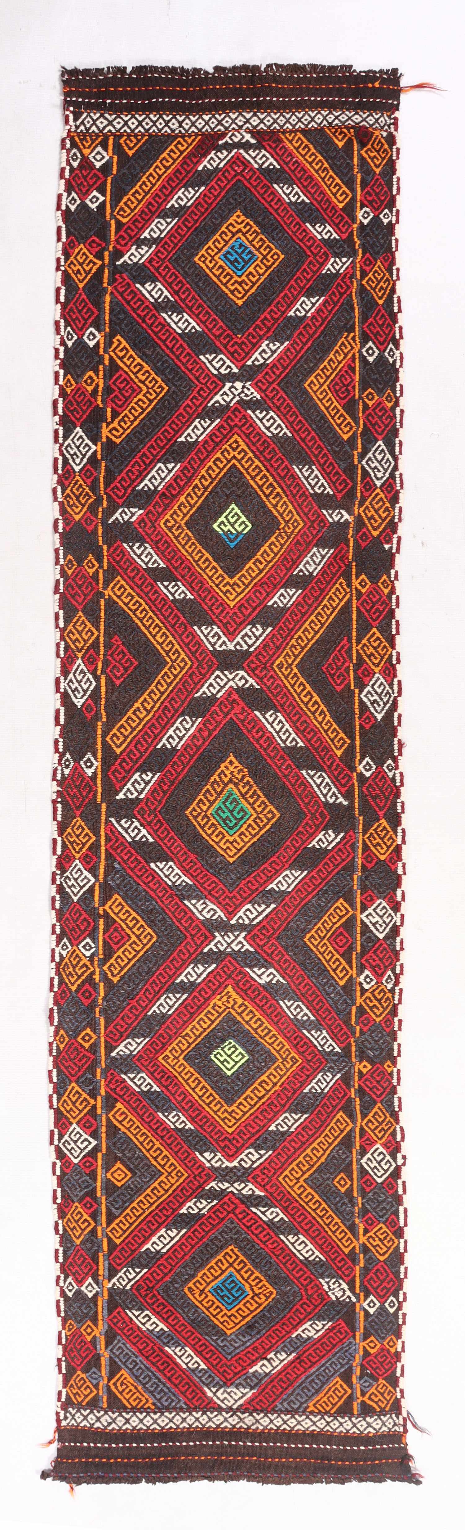 2' 6" X 9'  Multy Handmade Suzani Kilim Rug Runner