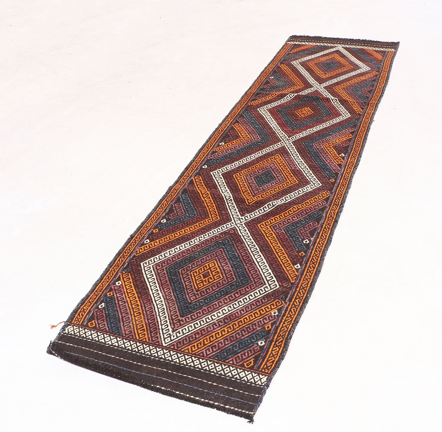 2' 6" X 9'  Multy Handmade Suzani Kilim Rug Runner