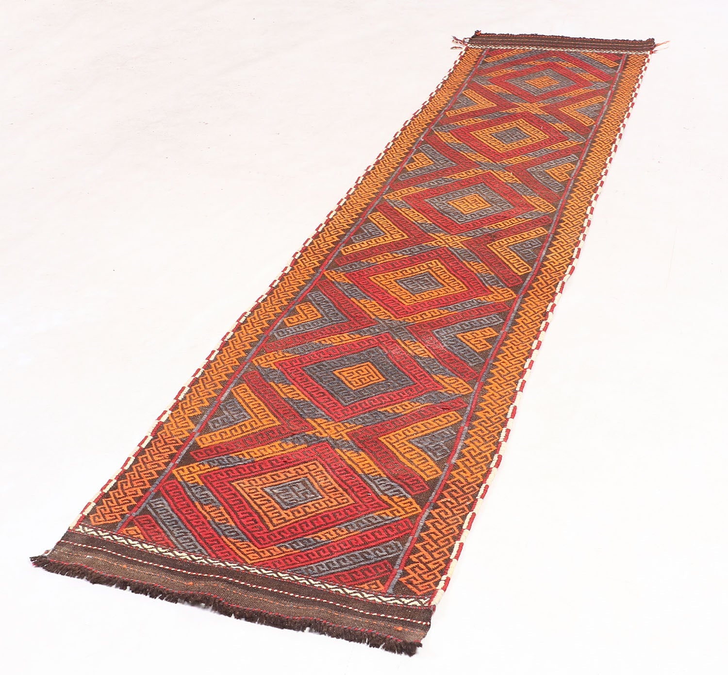 2' 6" X 9'  Multy Handmade Suzani Kilim Rug Runner
