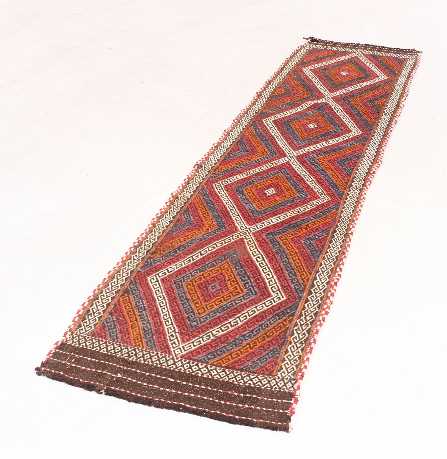 2' 6" X 9'  Multy Handmade Suzani Kilim Rug Runner