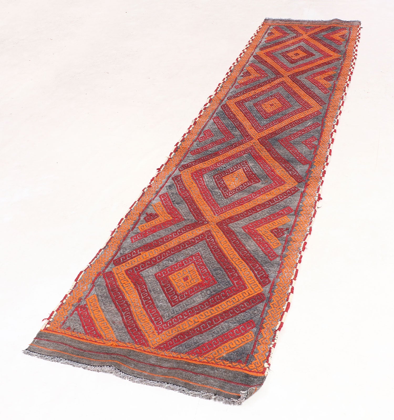 2' 6" X 9'  Multy Handmade Suzani Kilim Rug Runner
