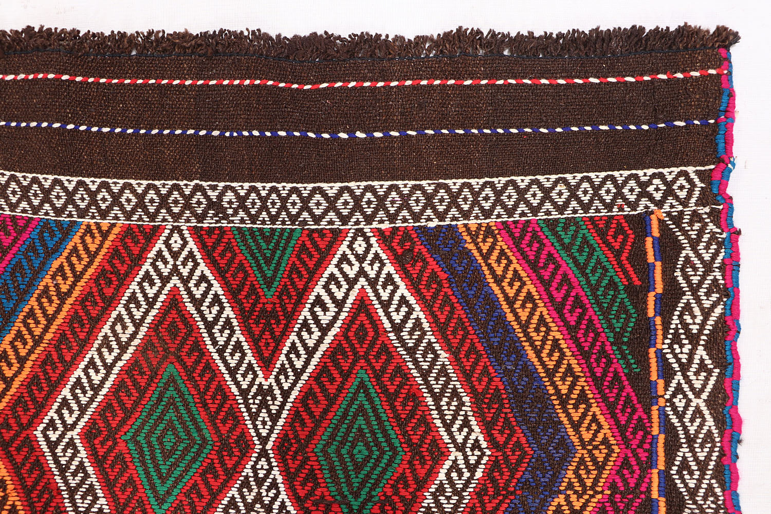 2' 6" X 9'  Multy Handmade Suzani Kilim Rug Runner