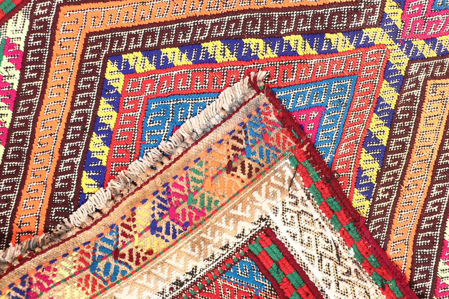 2' 6" X 9'  Multy Handmade Suzani Kilim Rug Runner