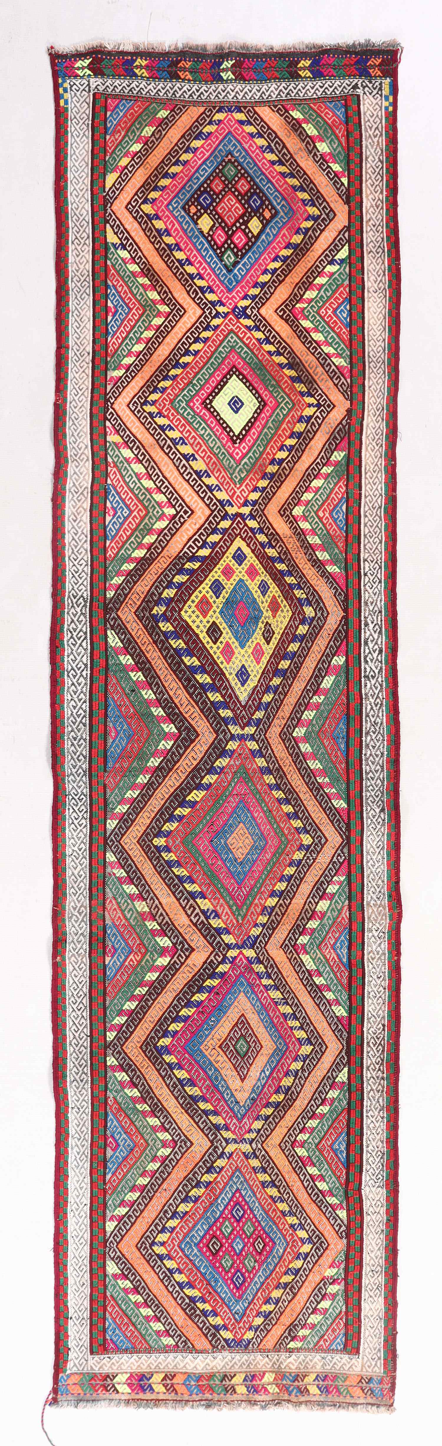 2' 6" X 9'  Multy Handmade Suzani Kilim Rug Runner