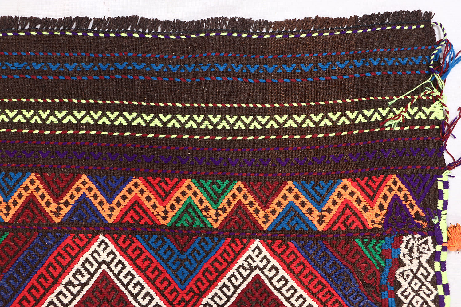 2' 6" X 9'  Multy Handmade Suzani Kilim Rug Runner
