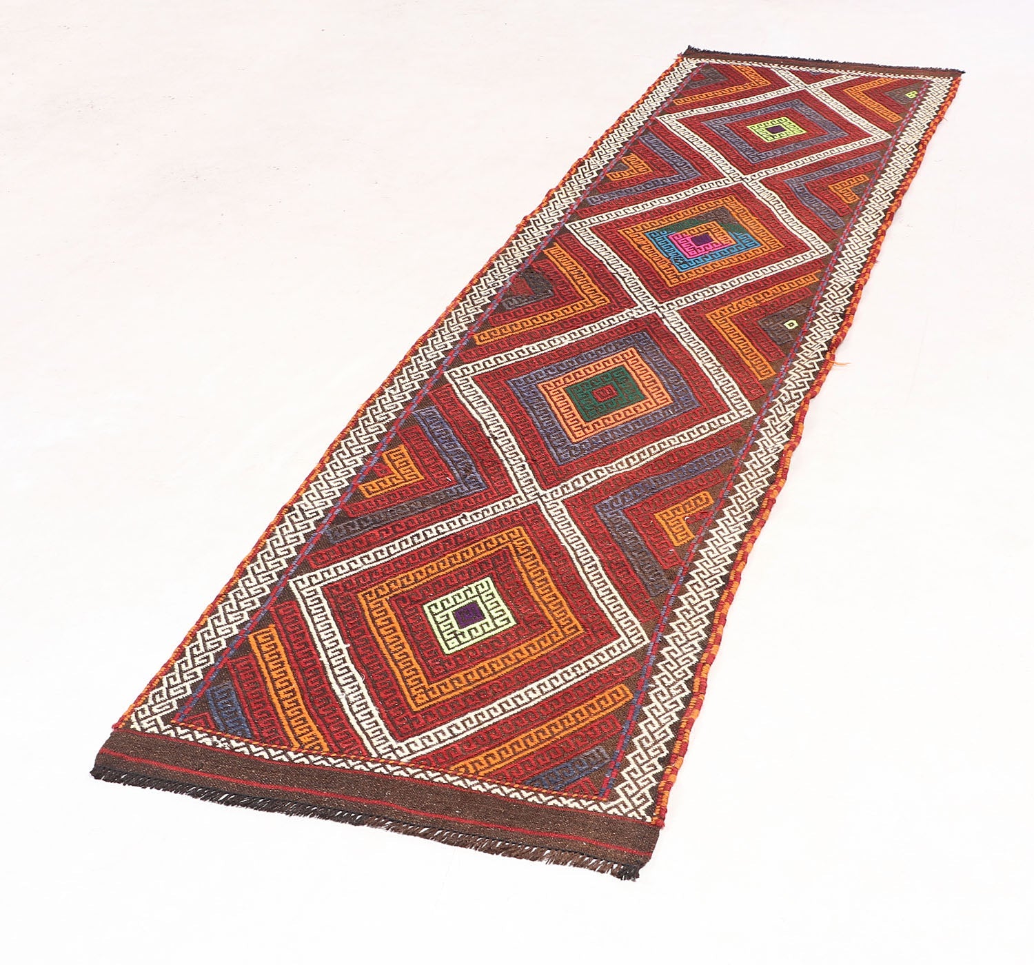 2' 6" X 9'  Multy Handmade Suzani Kilim Rug Runner