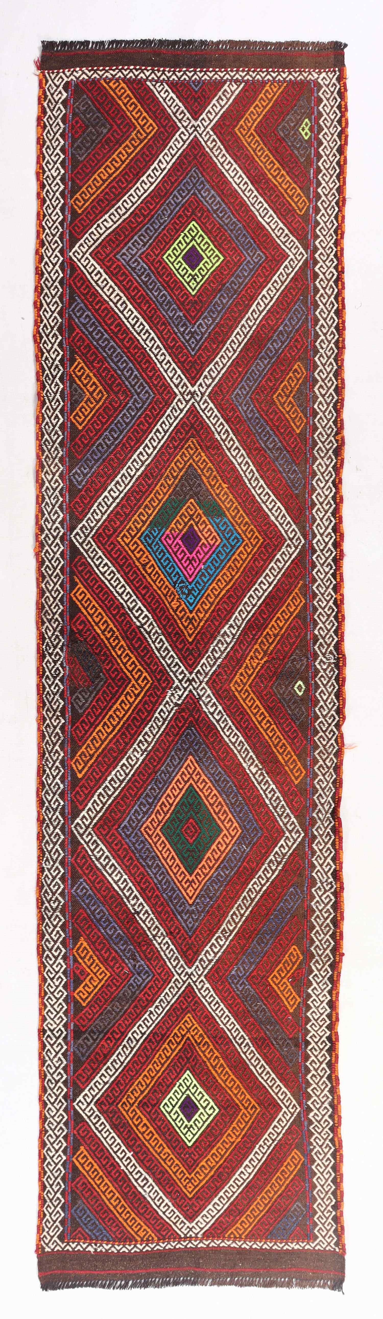 2' 6" X 9'  Multy Handmade Suzani Kilim Rug Runner