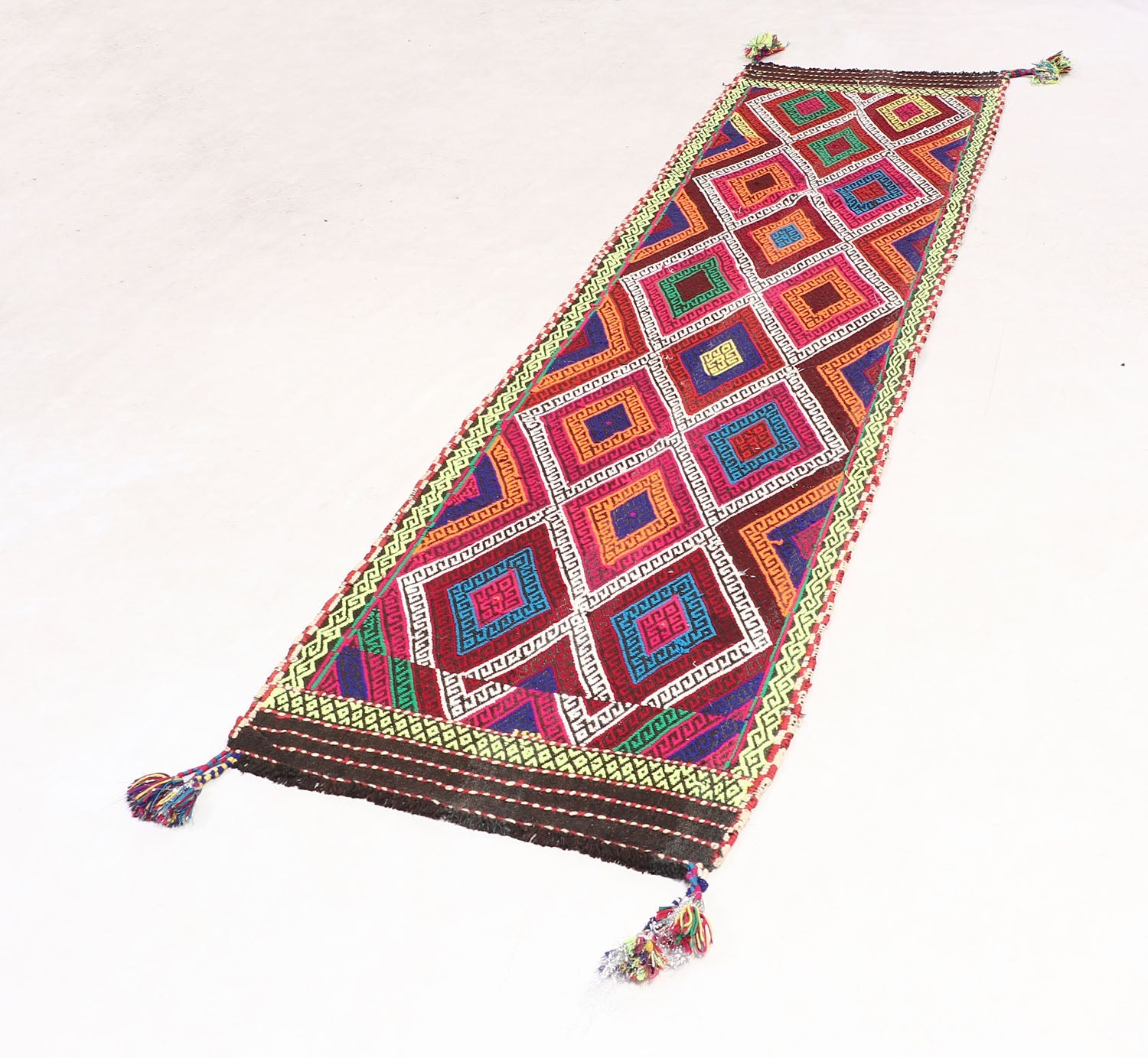2' 6" x 8'  Multy Handmade Suzani Kilim Rug Runner