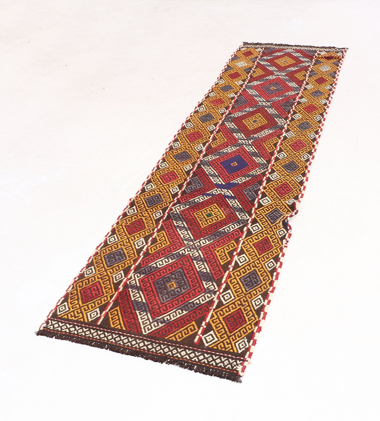 2' 6" x 8'  Multy Handmade Suzani Kilim Rug Runner