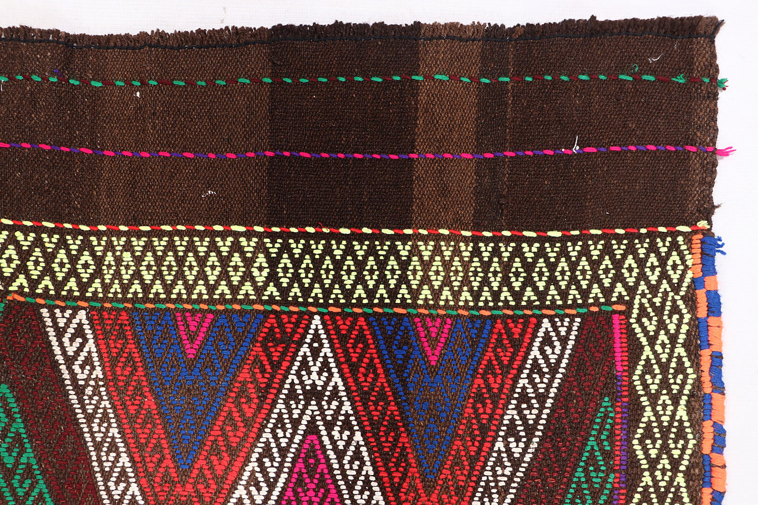 10' 6" X 2' 6"  Multy Handmade Suzani Kilim Rug Runner