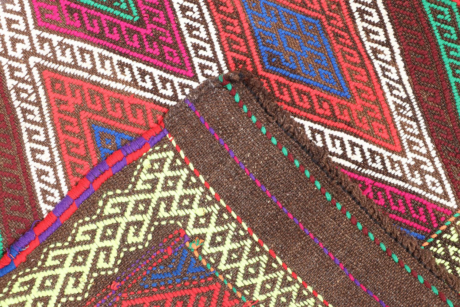 10' 6" X 2' 6"  Multy Handmade Suzani Kilim Rug Runner
