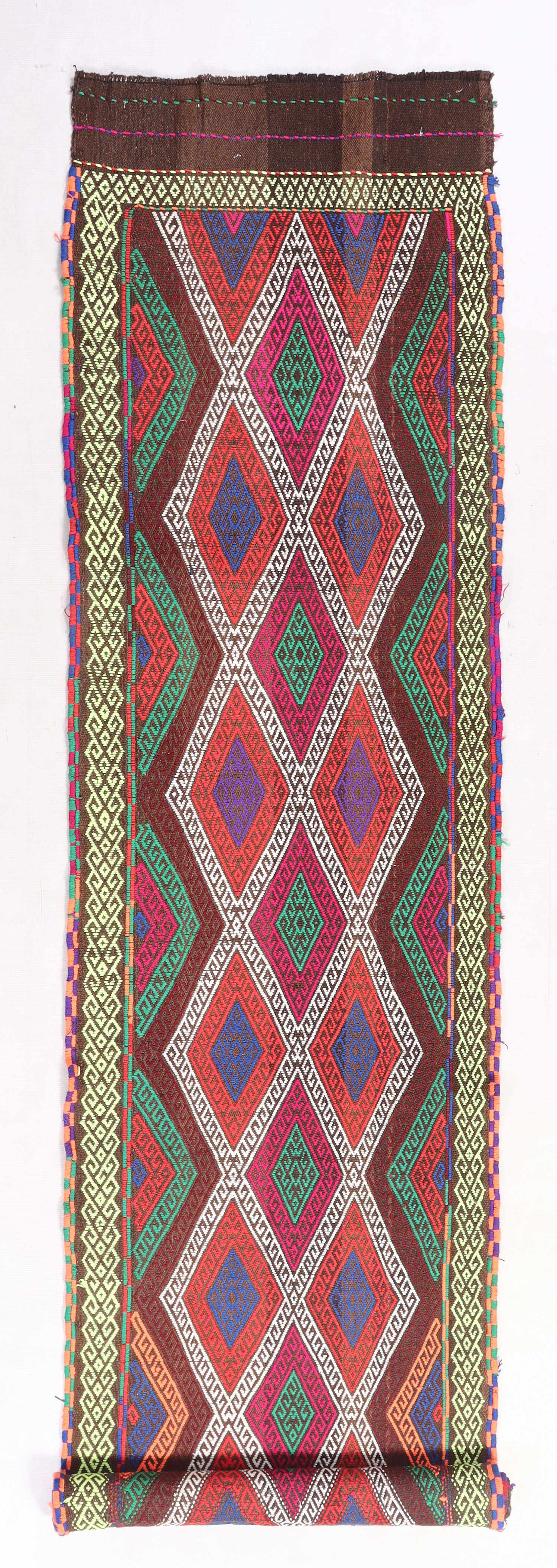 10' 6" X 2' 6"  Multy Handmade Suzani Kilim Rug Runner