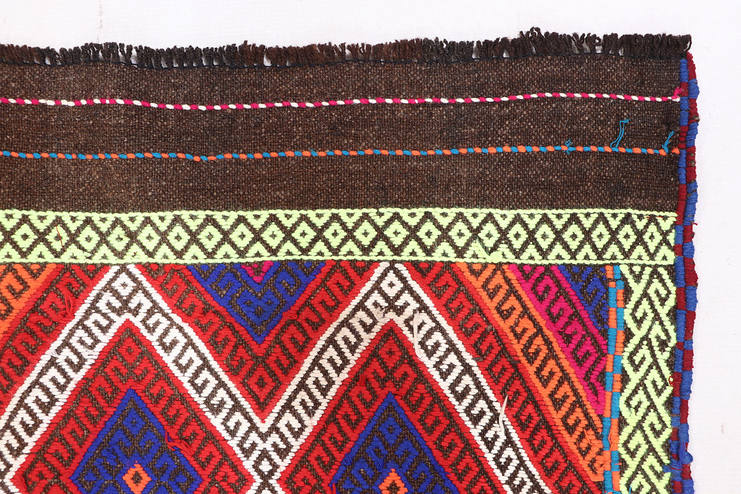 10' 6" X 2' 6"  Multy Handmade Suzani Kilim Rug Runner