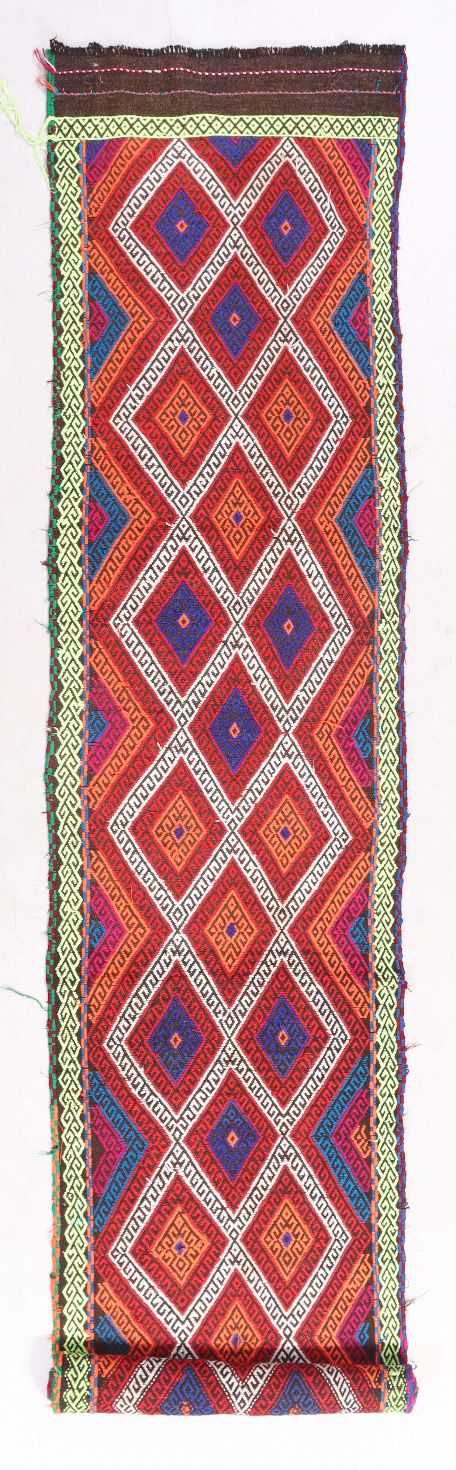 10' 6" X 2' 6"  Multy Handmade Suzani Kilim Rug Runner