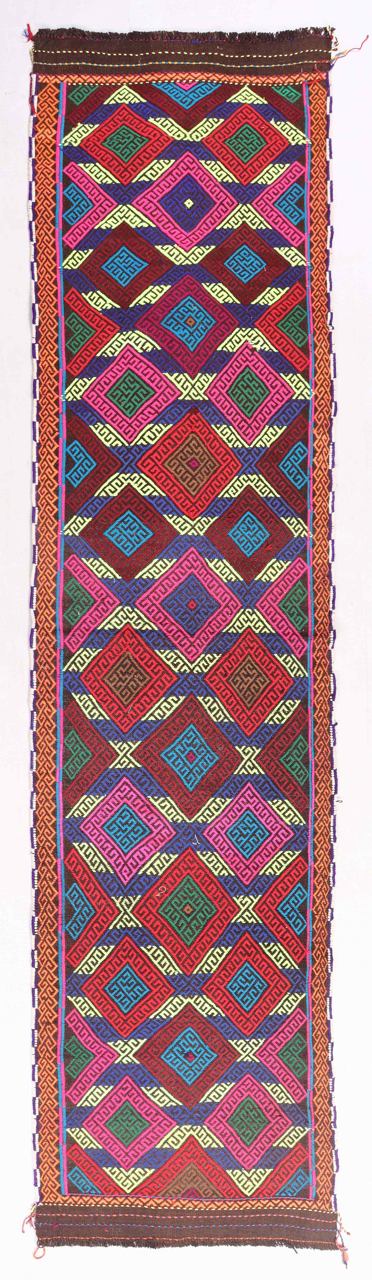 3' X 10'  Multy Handmade Suzani Kilim Rug Runner