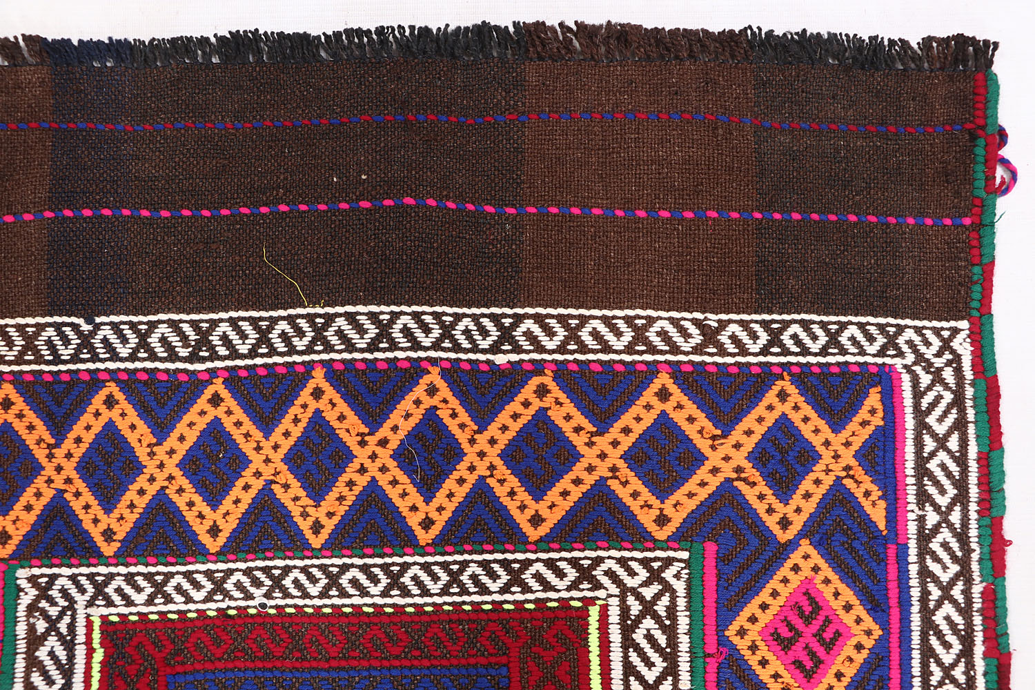 2' 6" x 12'  Multy Handmade Suzani Kilim Rug Runner
