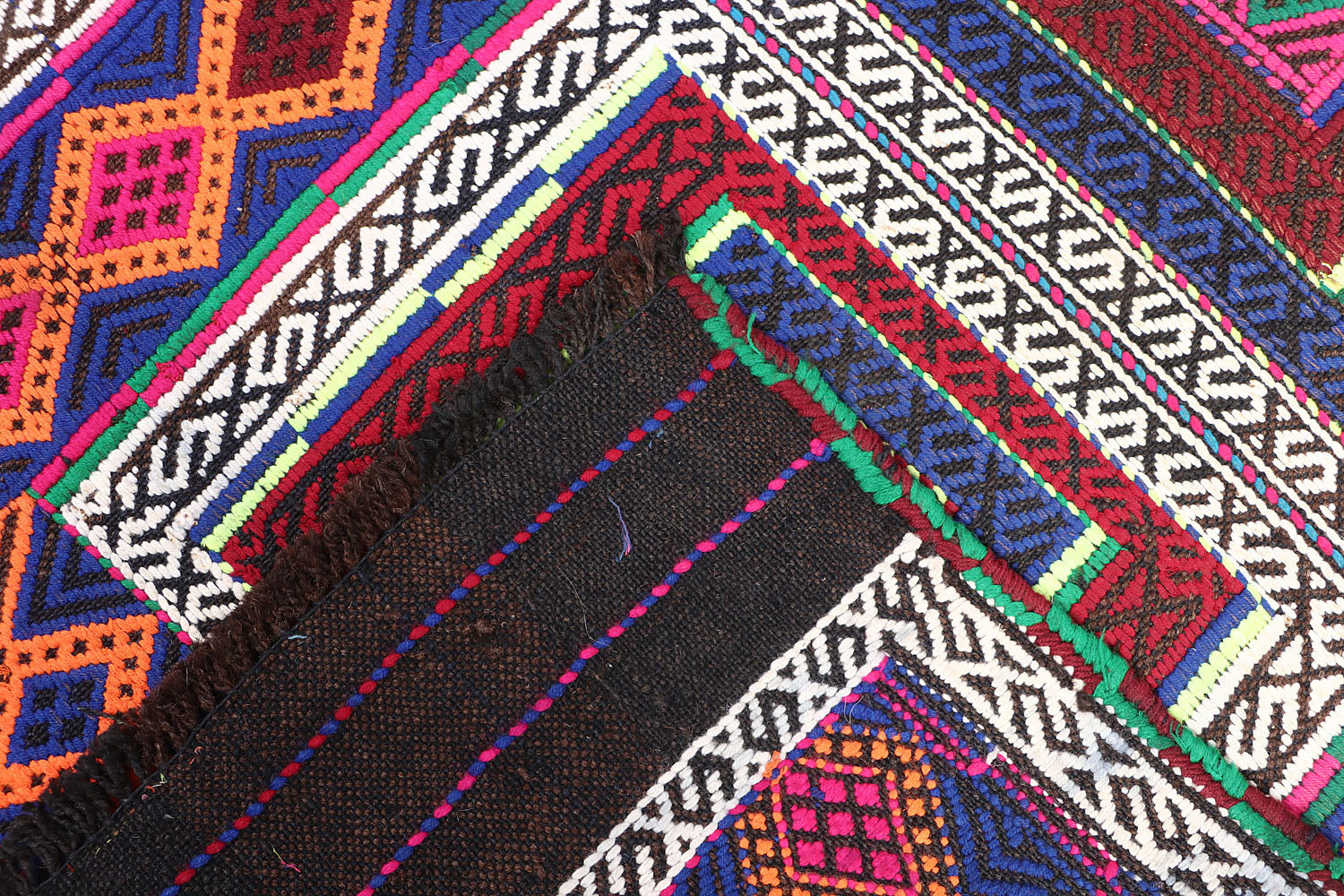 2' 6" x 12'  Multy Handmade Suzani Kilim Rug Runner