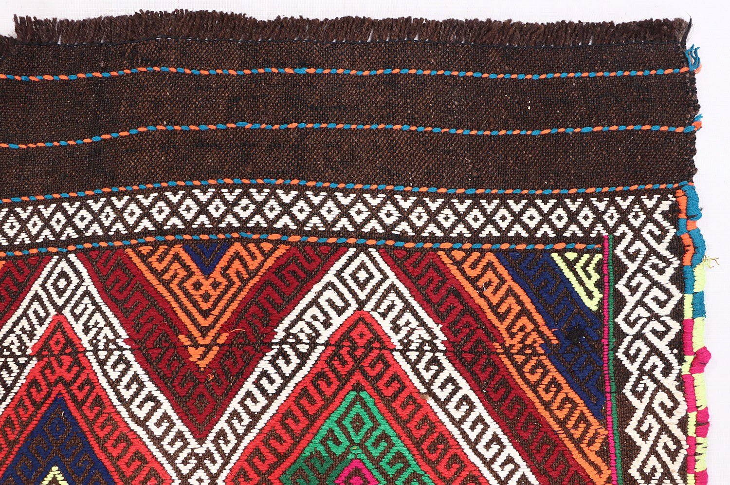 10' 6" X 2' 6"  Multy Handmade Suzani Kilim Rug Runner