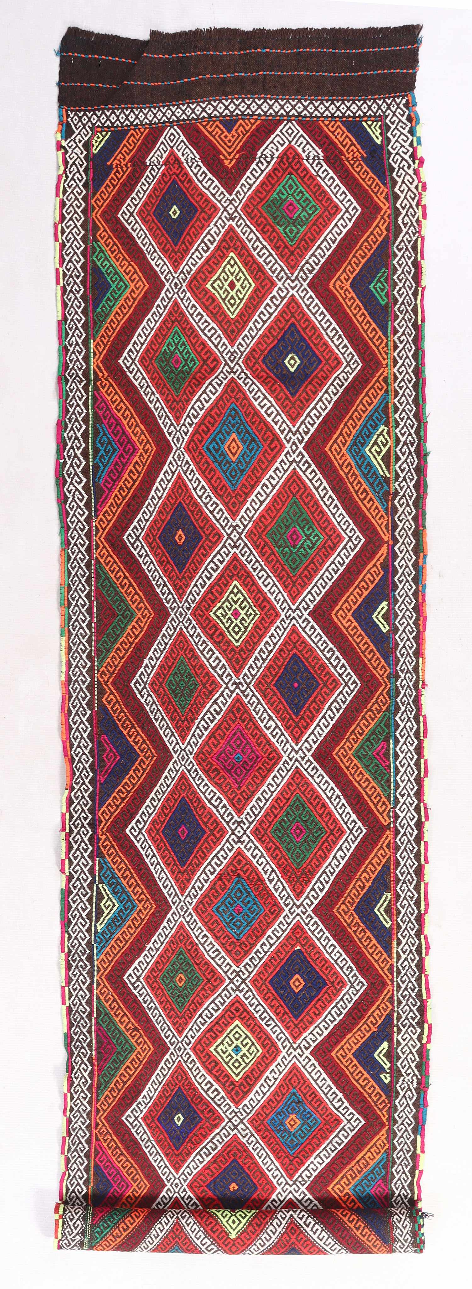 10' 6" X 2' 6"  Multy Handmade Suzani Kilim Rug Runner