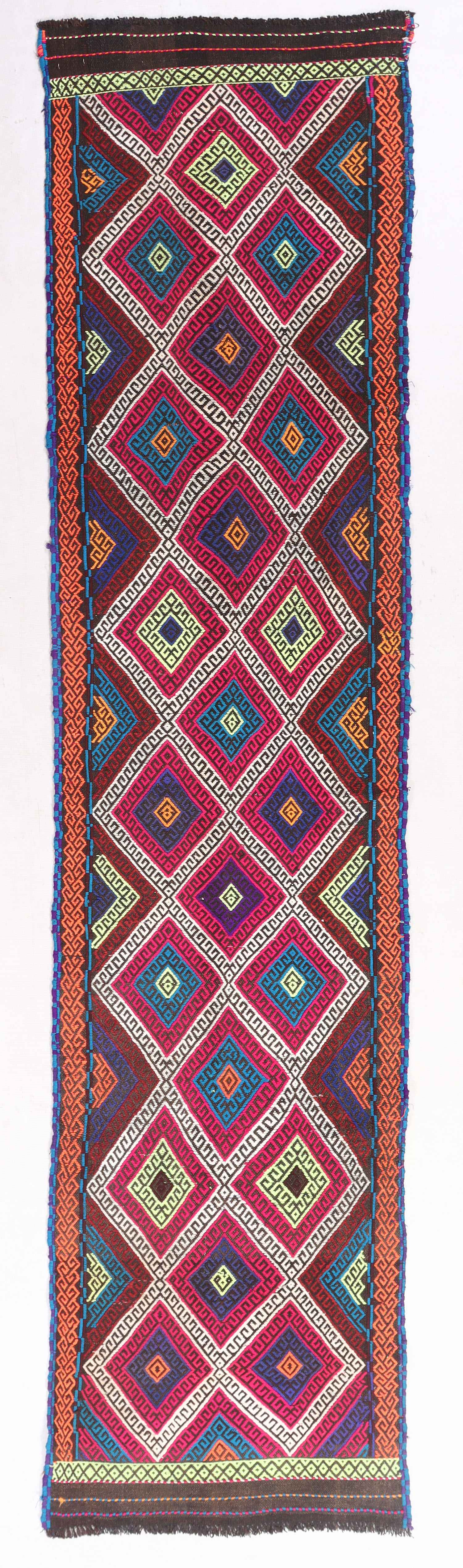 2' 6" x 10'  Multy Handmade Suzani Kilim Rug Runner