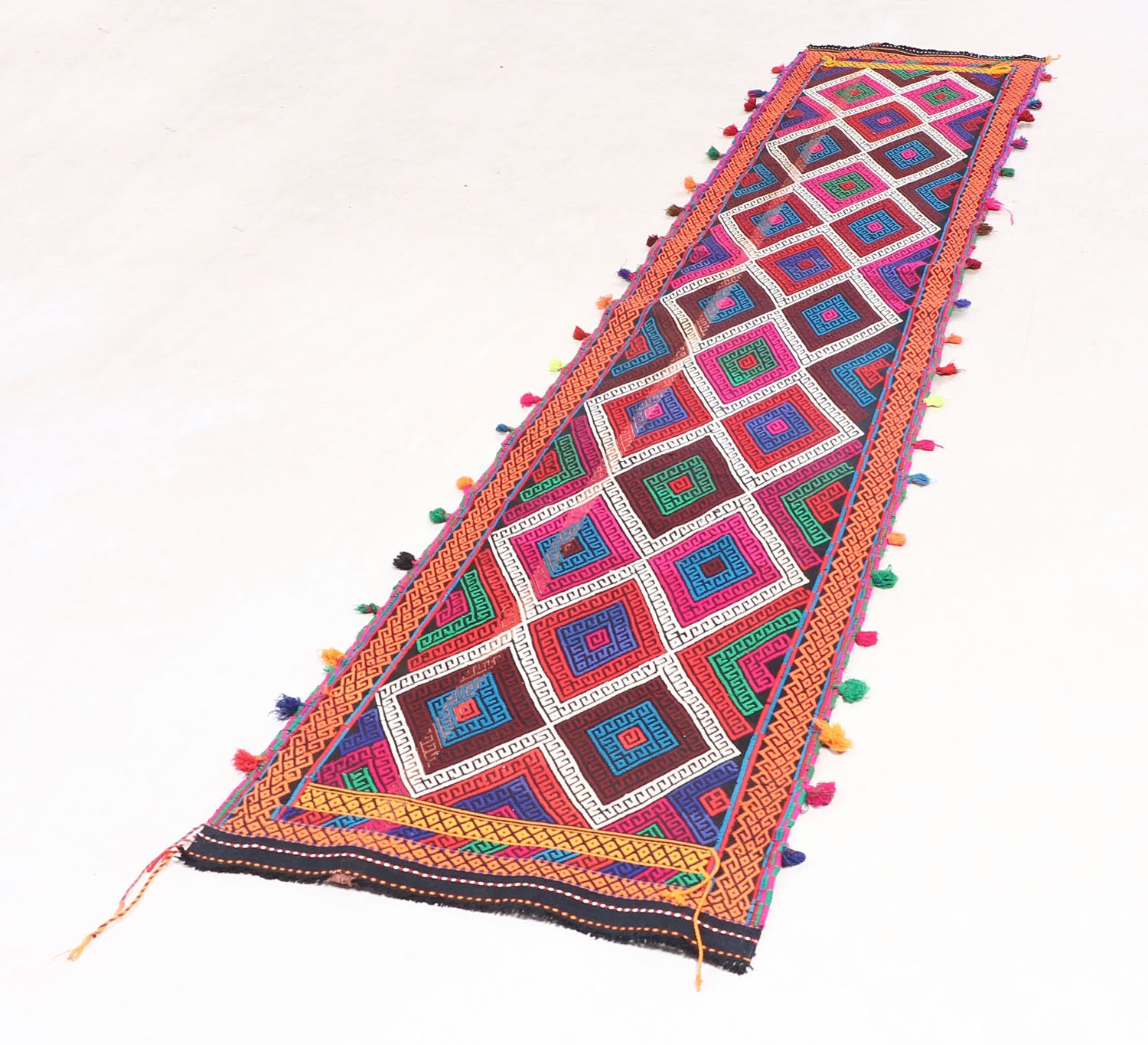 2' 6" X 9'  Multy Handmade Suzani Kilim Rug Runner