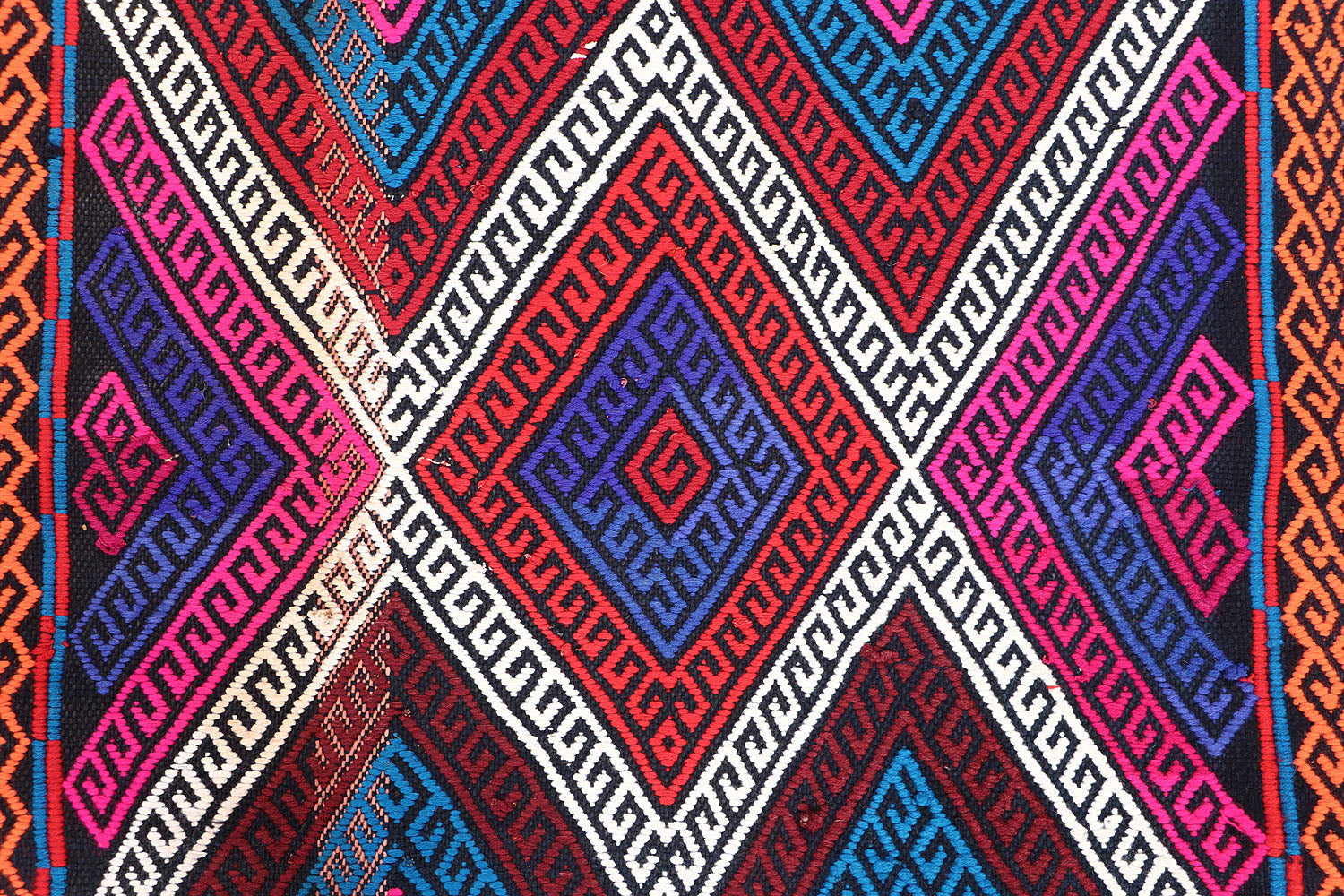 2' 6" X 9'  Multy Handmade Suzani Kilim Rug Runner