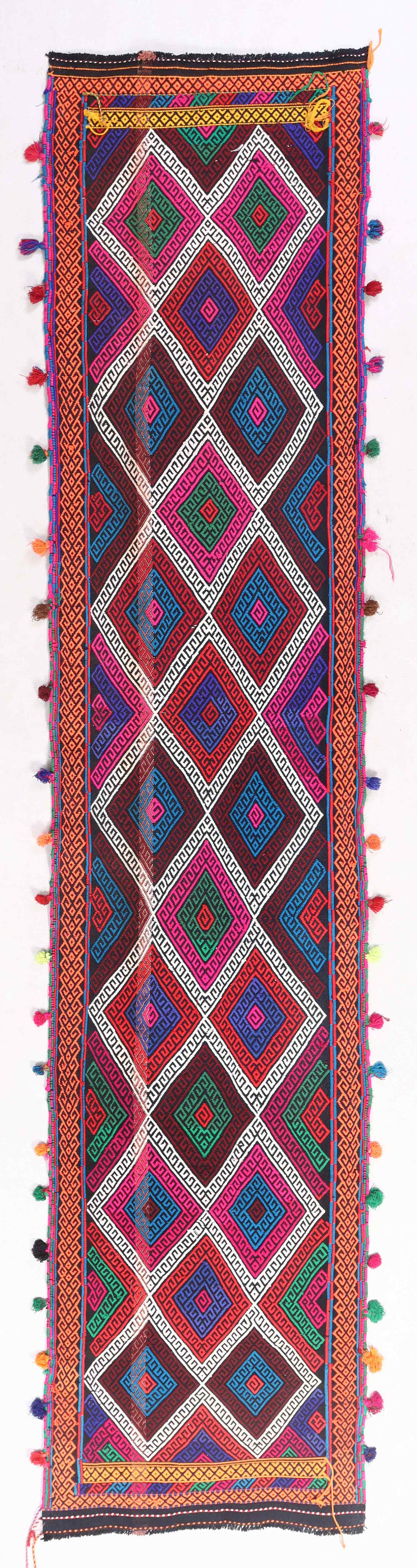 2' 6" X 9'  Multy Handmade Suzani Kilim Rug Runner