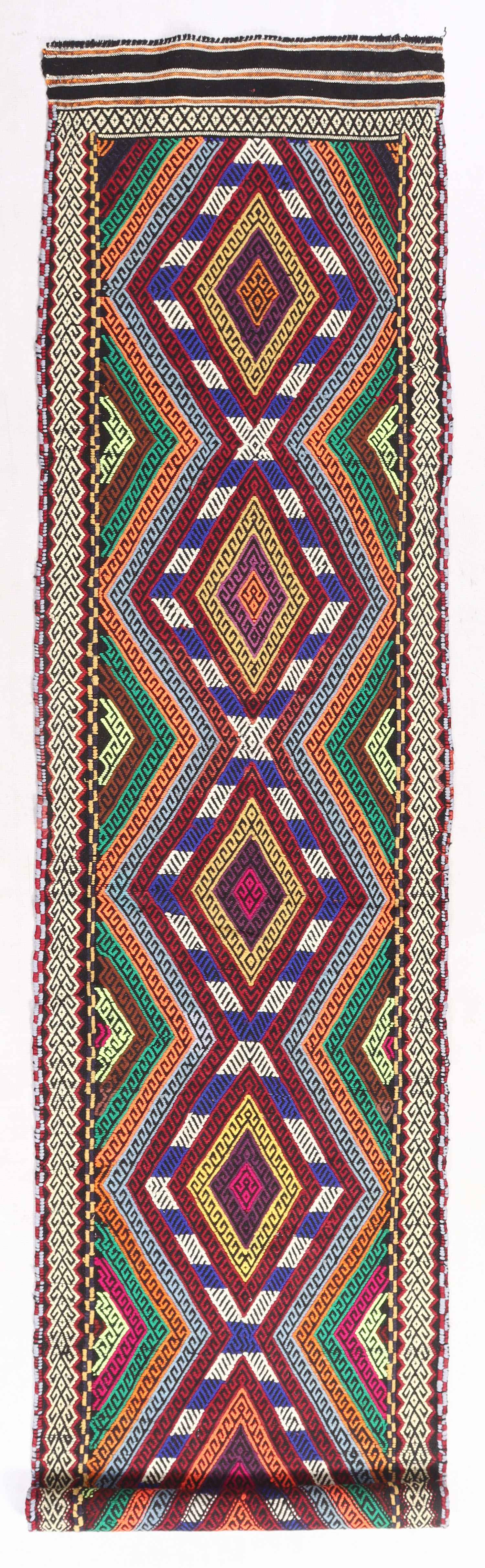 2' 6" x 10'  Multy Handmade Suzani Kilim Rug Runner
