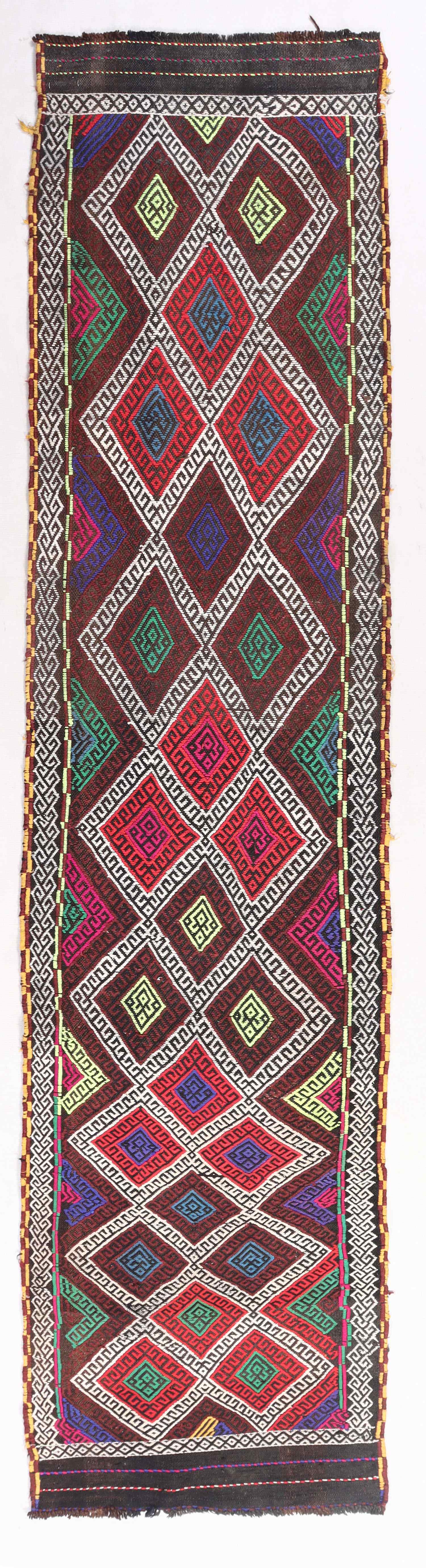 2' 6" X 9'  Multy Handmade Suzani Kilim Rug Runner