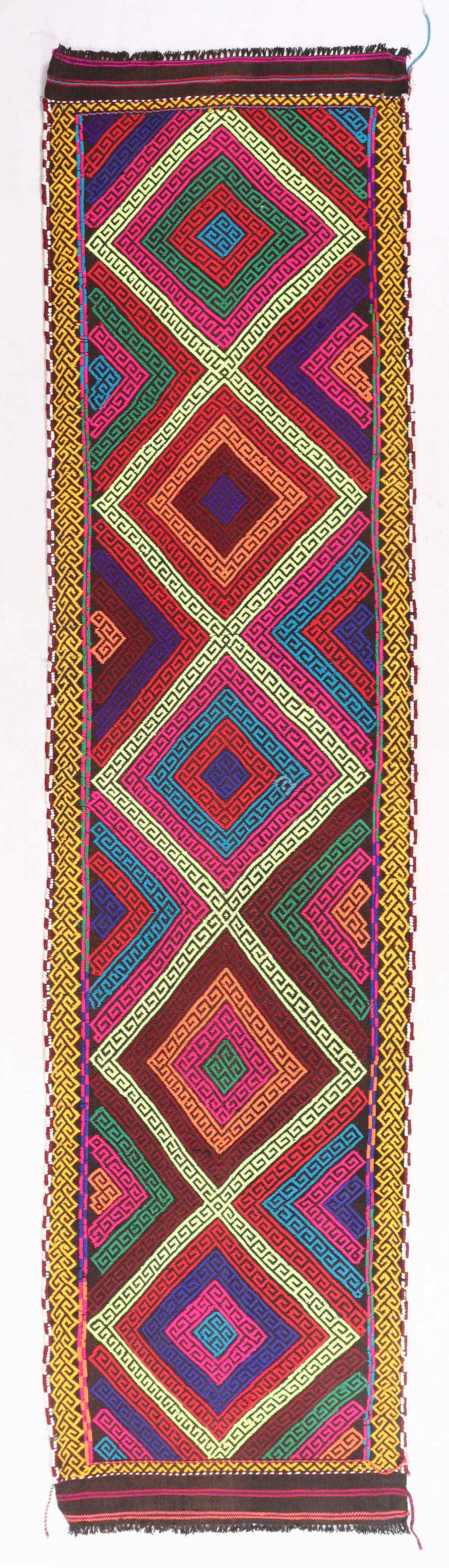 2' 6" X 9'  Multy Handmade Suzani Kilim Rug Runner