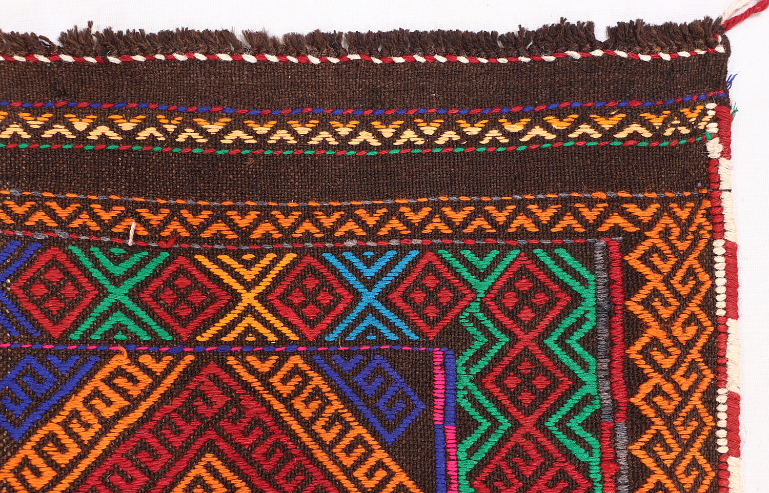 2' 6" X 9'  Multy Handmade Suzani Kilim Rug Runner
