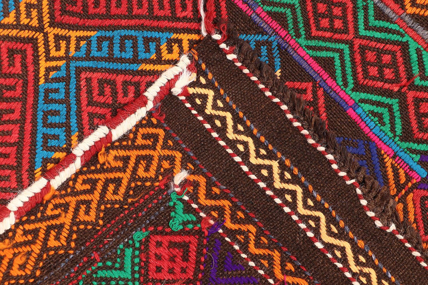 2' 6" X 9'  Multy Handmade Suzani Kilim Rug Runner