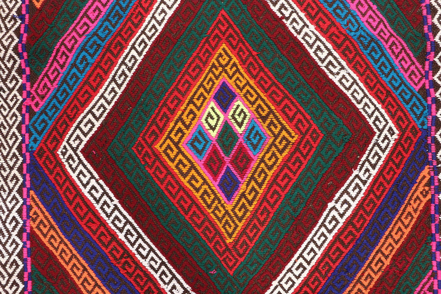 2' 6" X 9'  Multy Handmade Suzani Kilim Rug Runner
