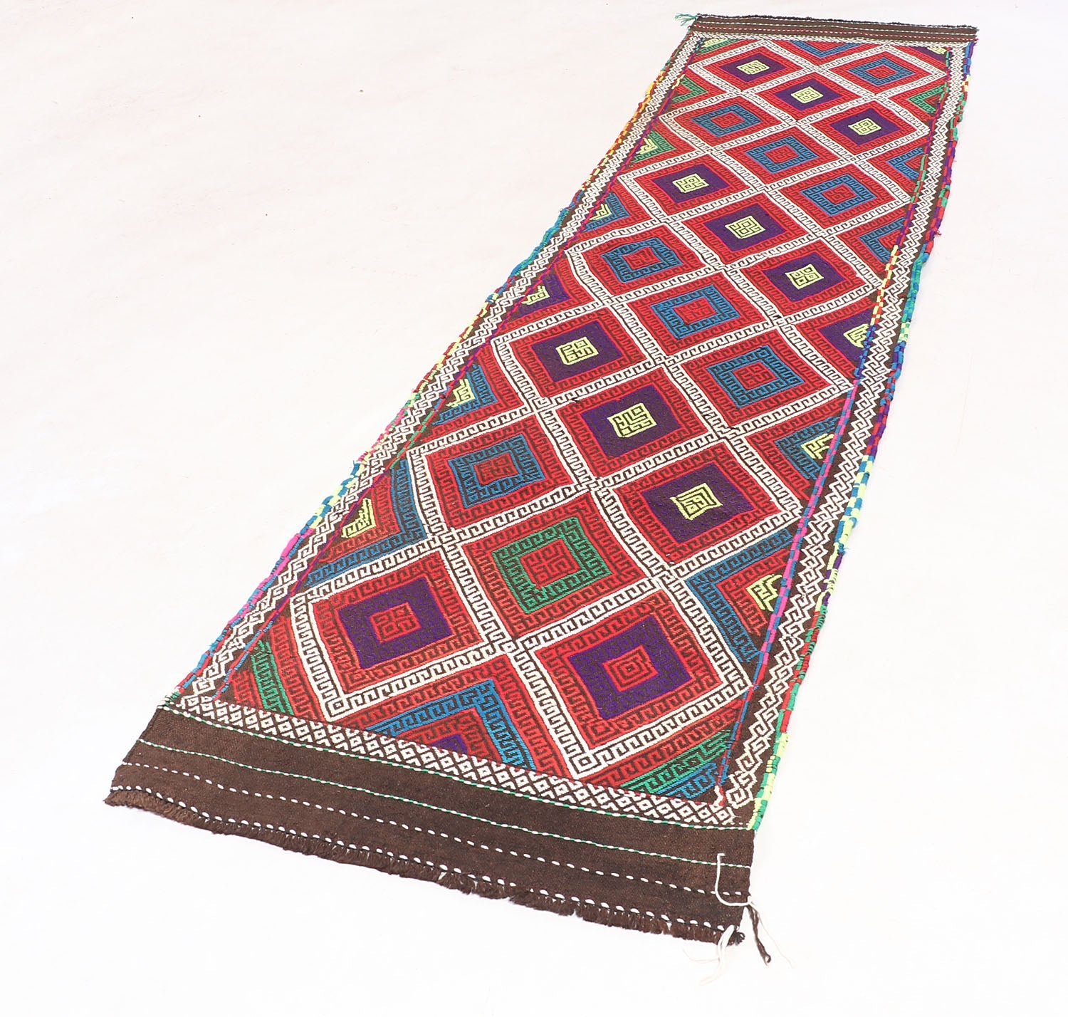 3' X 10'  Multy Handmade Suzani Kilim Rug Runner