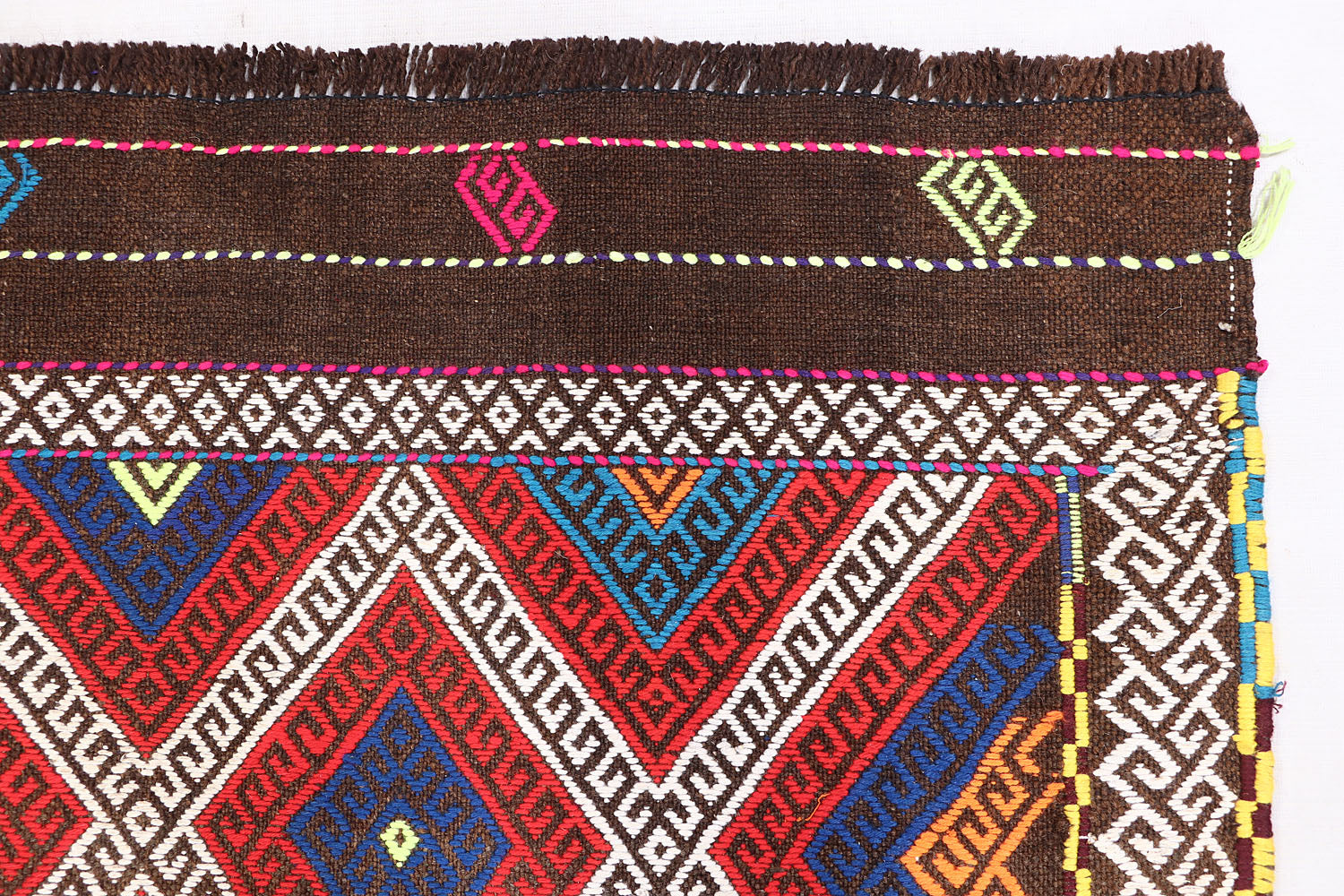10' 6" X 2' 6"  Multy Handmade Suzani Kilim Rug Runner