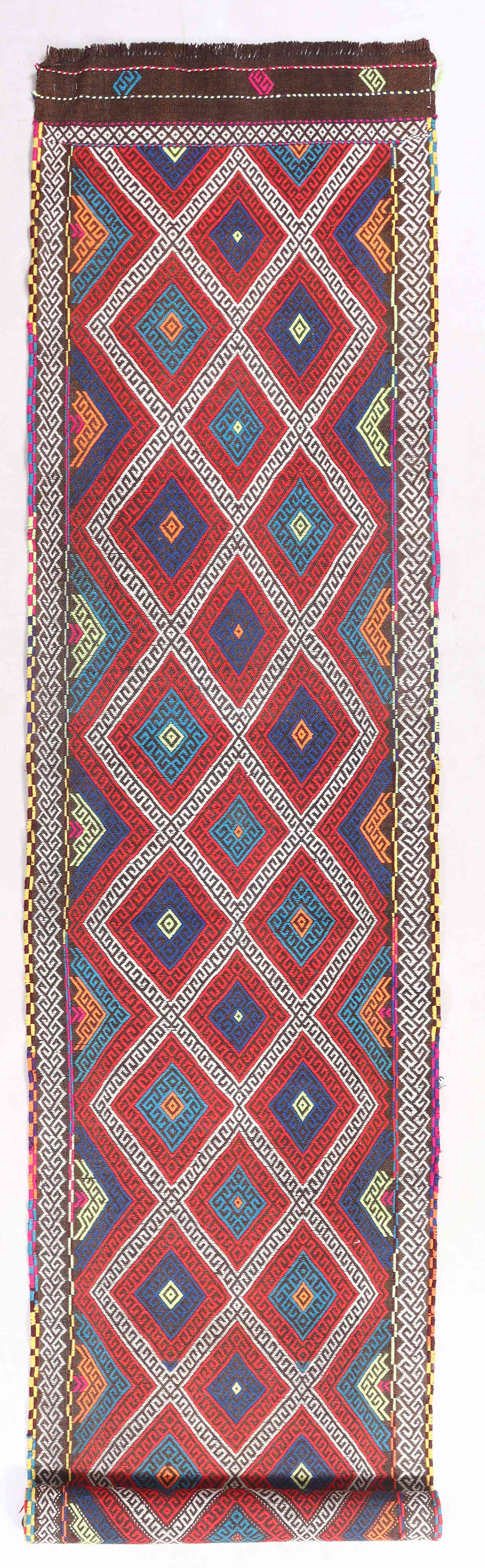 10' 6" X 2' 6"  Multy Handmade Suzani Kilim Rug Runner