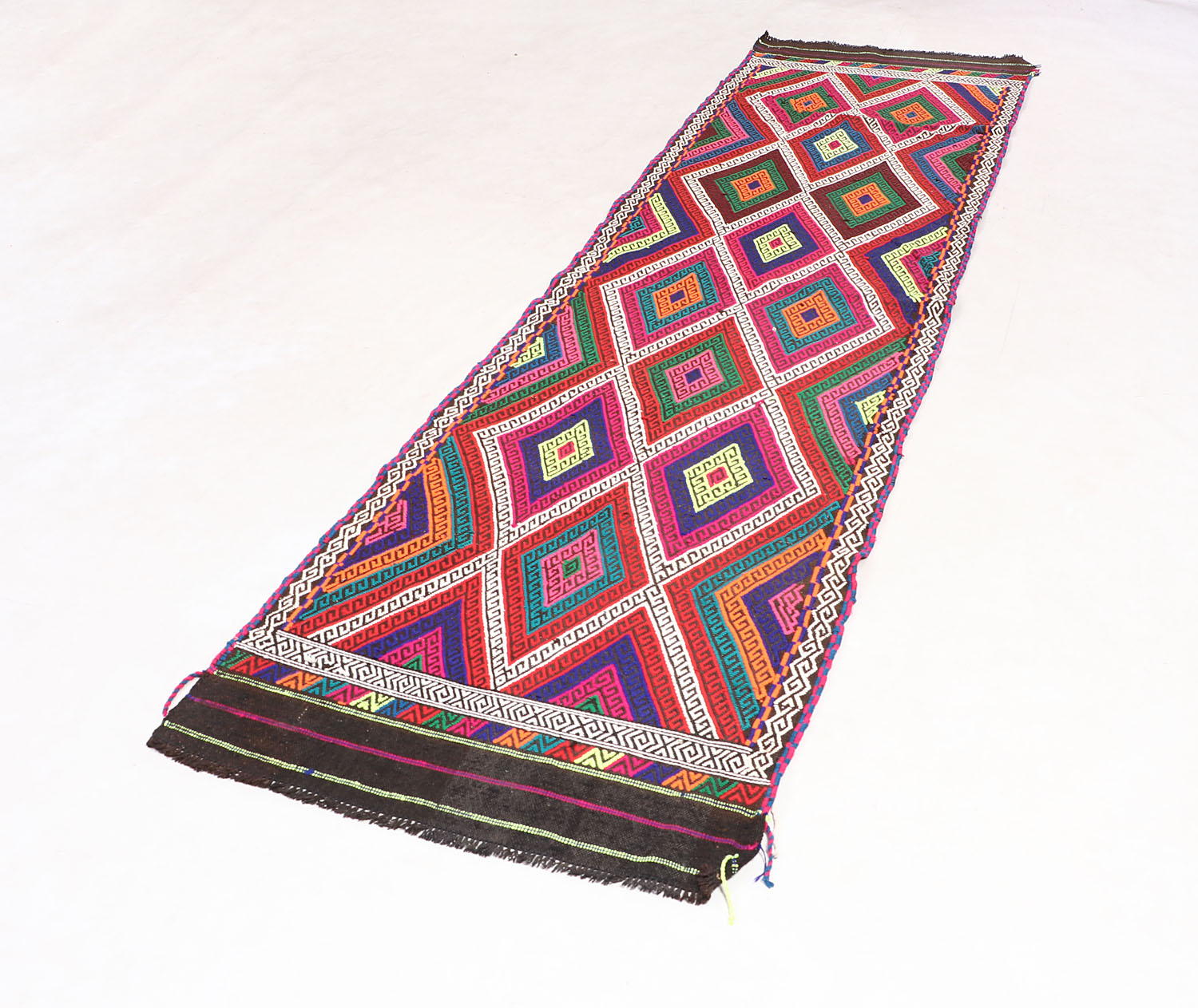 3' X 10'  Multy Handmade Suzani Kilim Rug Runner