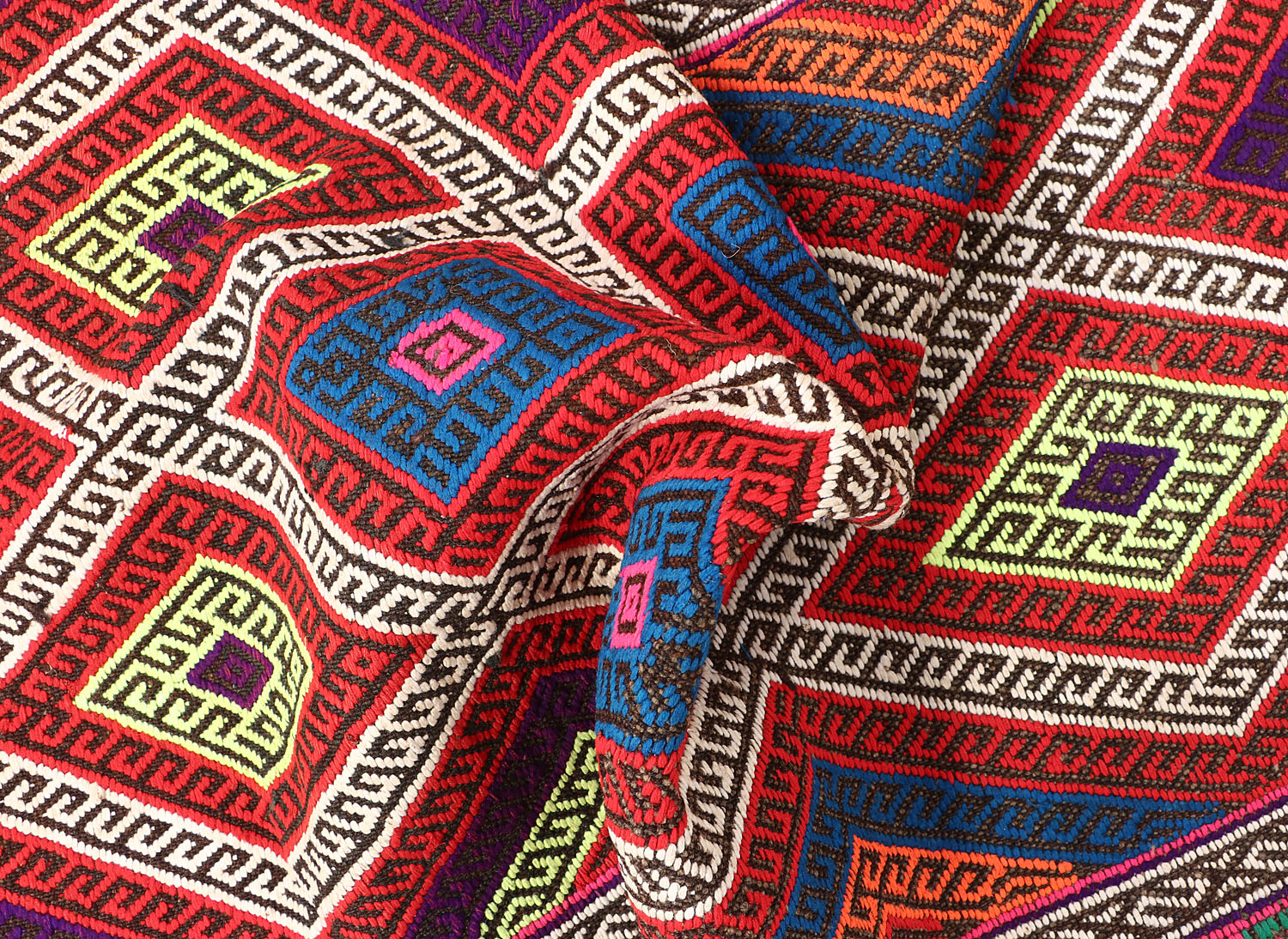 Multy Handmade Suzani Kilim Rug Rectangular