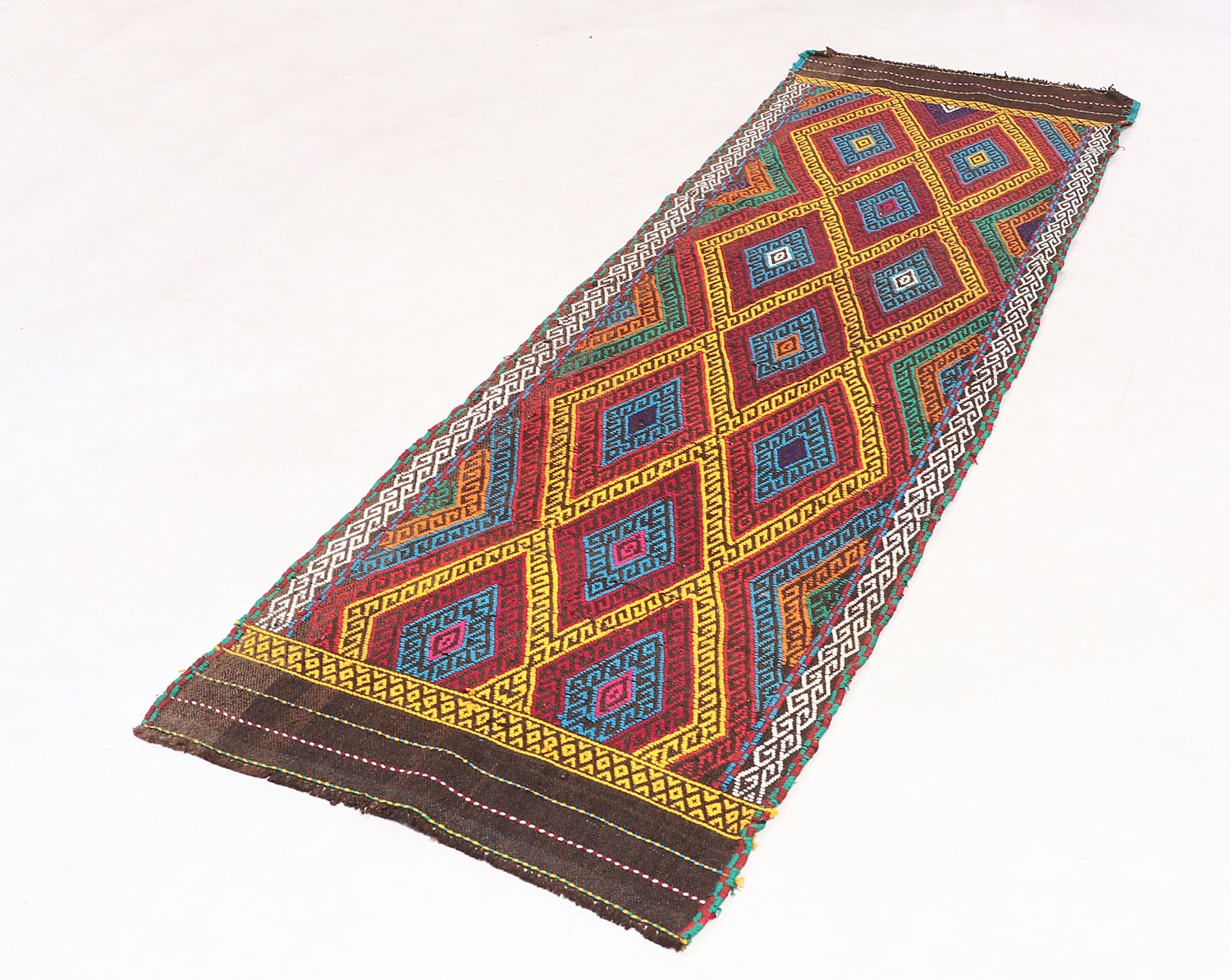 2' 6" x 8'  Multy Handmade Suzani Kilim Rug Runner