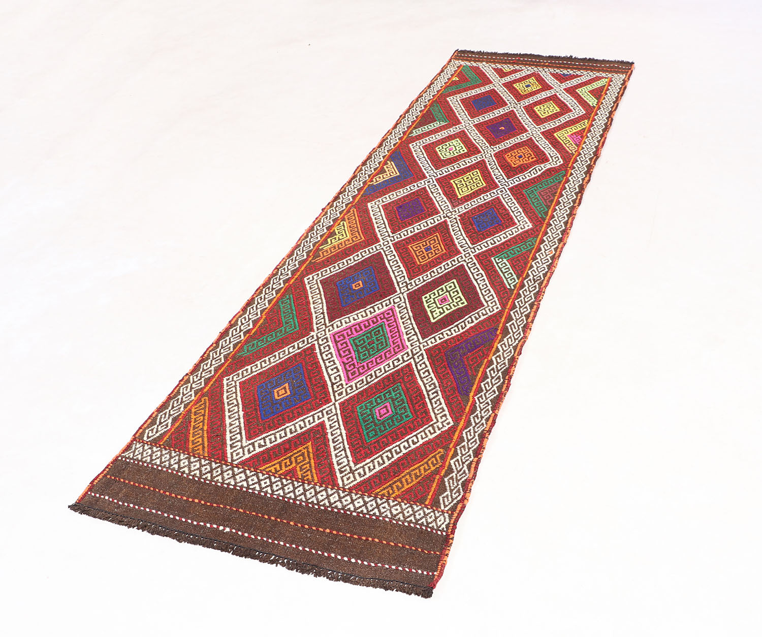 2' 6" x 8'  Multy Handmade Suzani Kilim Rug Runner