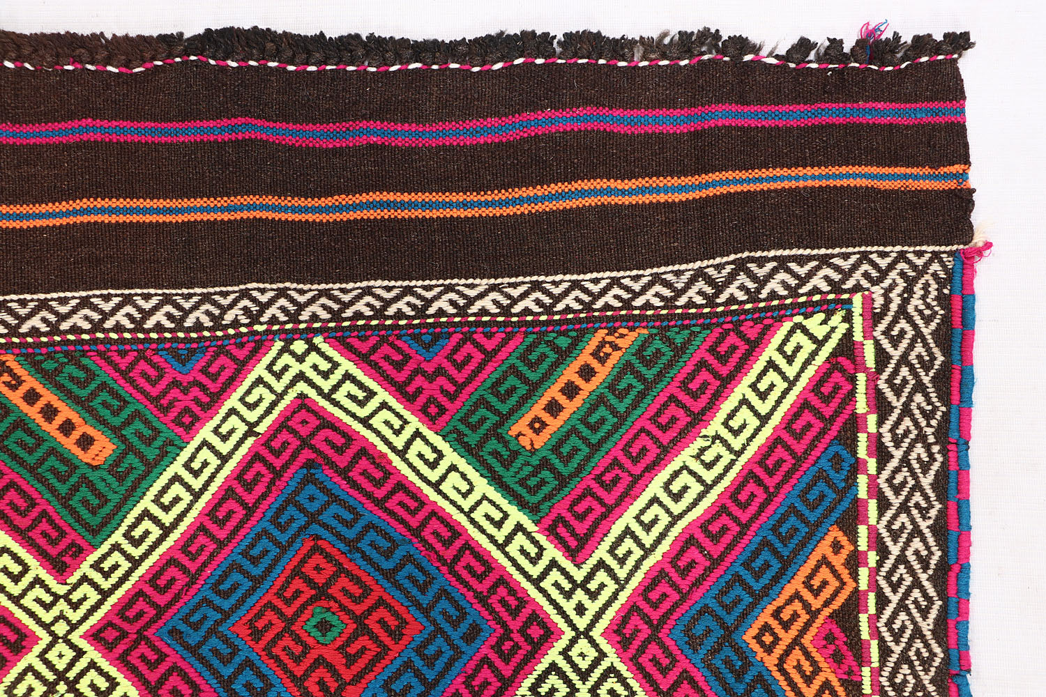 2' 6" X 9'  Multy Handmade Suzani Kilim Rug Runner