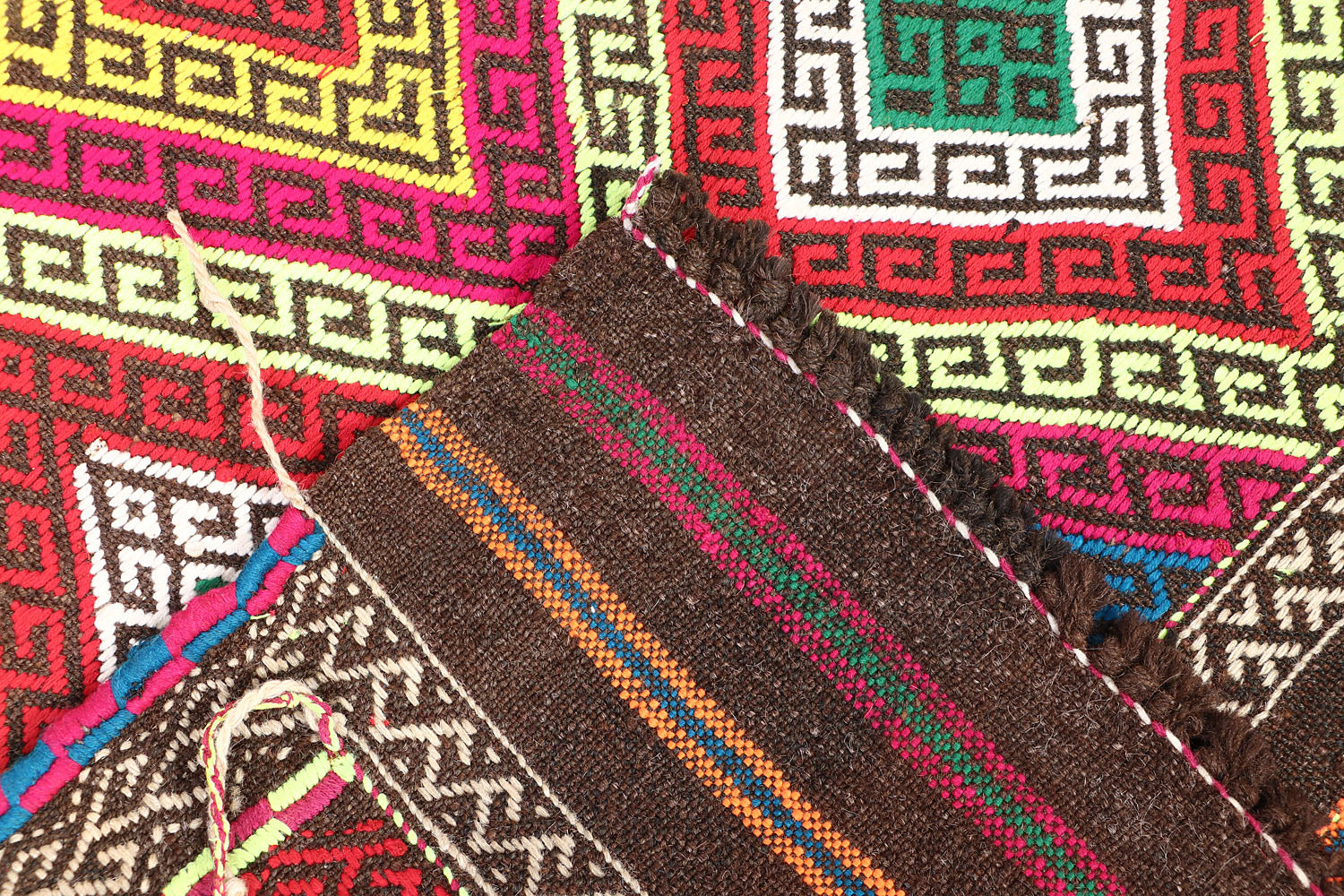 2' 6" X 9'  Multy Handmade Suzani Kilim Rug Runner