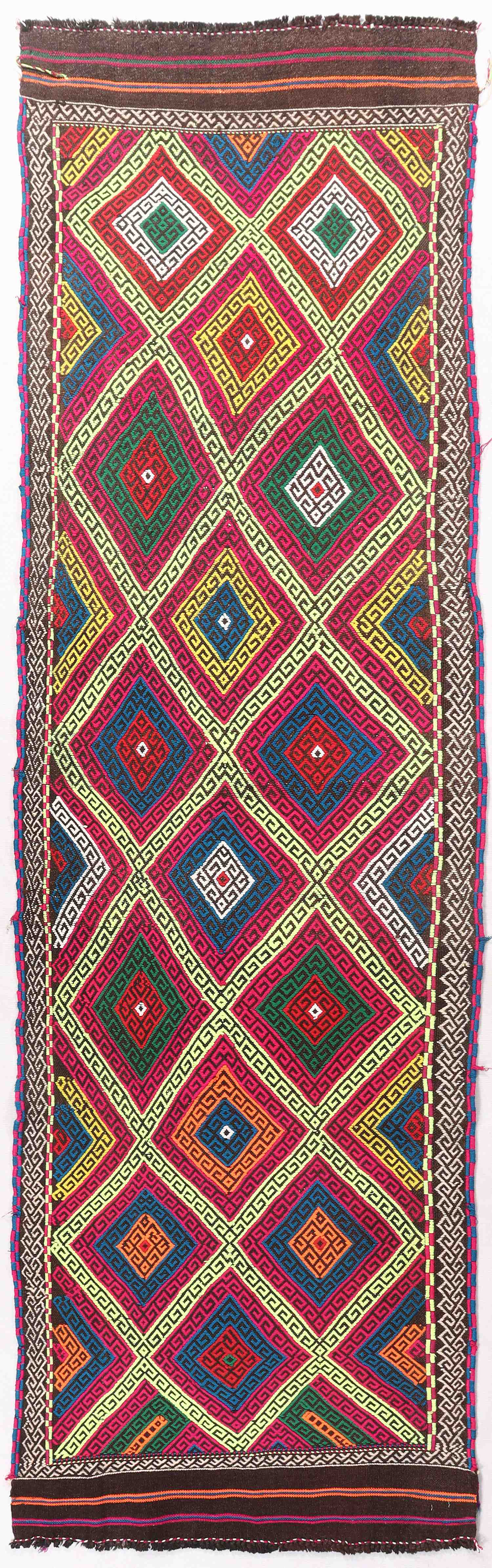 2' 6" X 9'  Multy Handmade Suzani Kilim Rug Runner