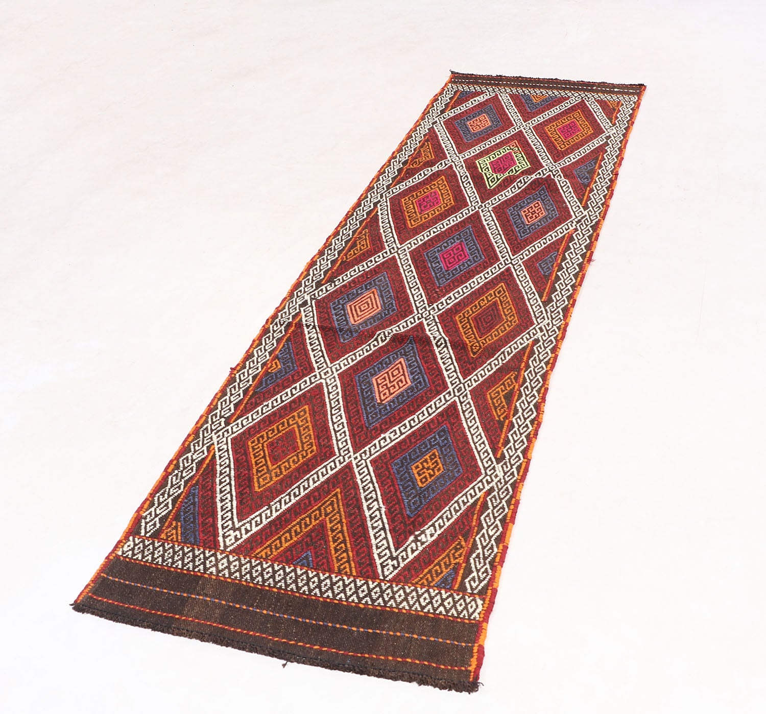 2' 6" x 8'  Multy Handmade Suzani Kilim Rug Runner