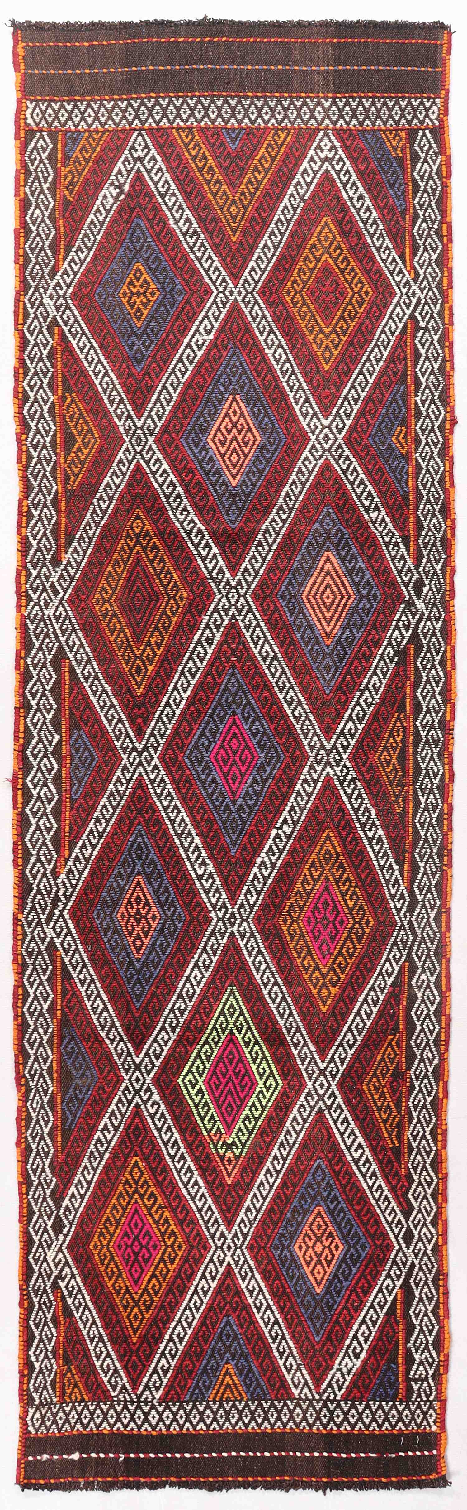 2' 6" x 8'  Multy Handmade Suzani Kilim Rug Runner