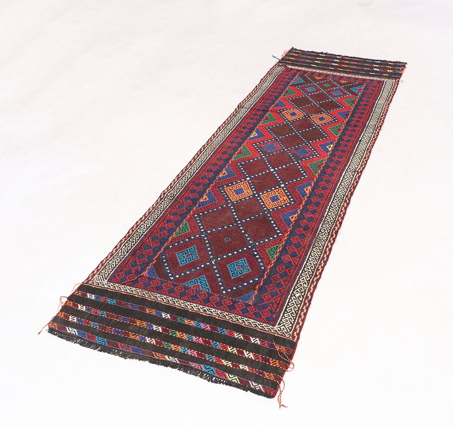 2' 6" x 8'  Multy Handmade Suzani Kilim Rug Runner